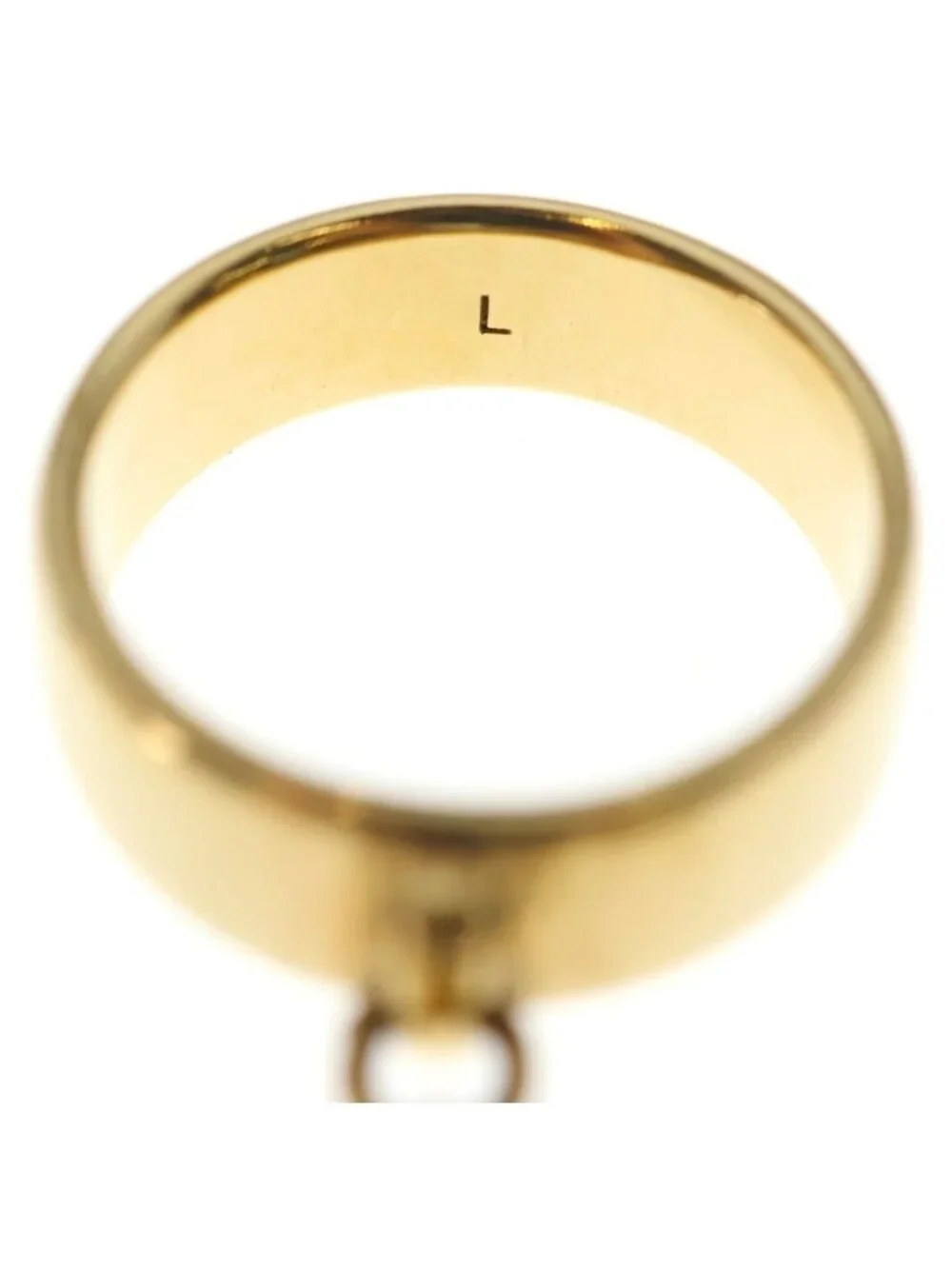 Dior CD Logo Charm Ring L Gold